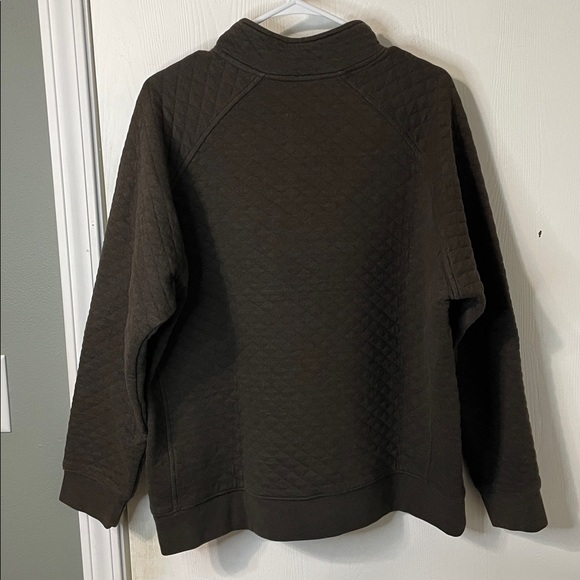 Eddie Bauer Men's Quilted Crewneck Snap Buttons Sweater Dark Brown Size Large - Picture 7 of 8